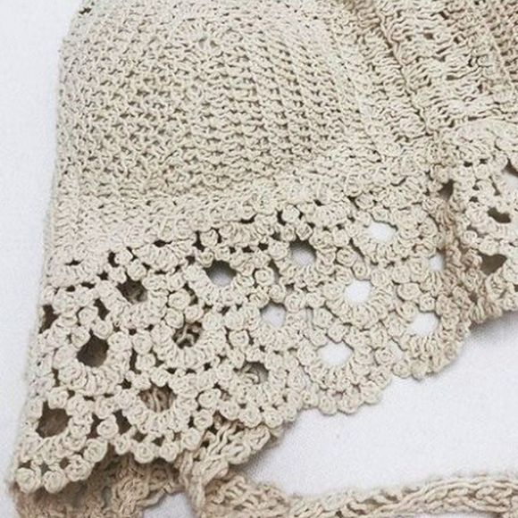 Bohemian Crochet Padded Bra Halter Crop Top - STYLE #2 - Picture 4 of 5